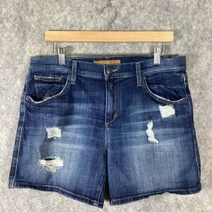 Joes Jeans Womens Size 29 Blue Distressed Bermuda Shorts Denim Stretch